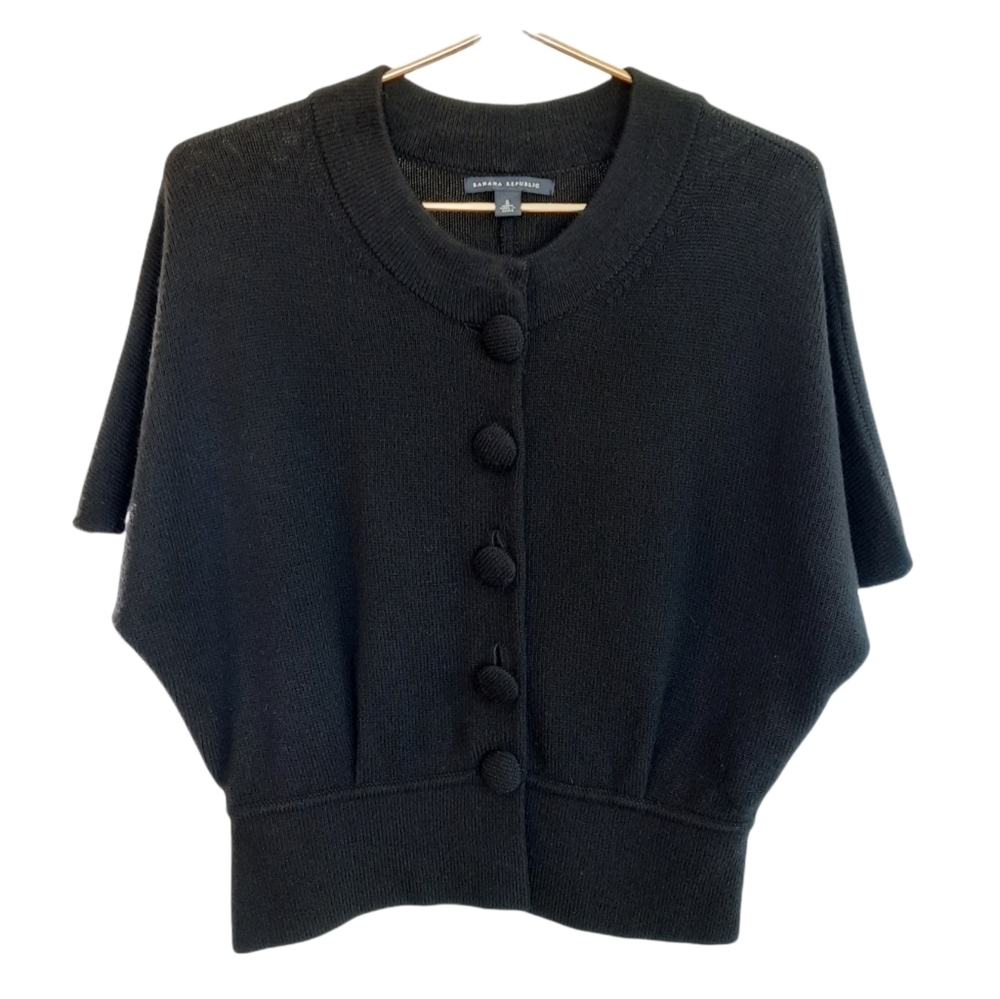 Banana Republic Cardigan 100% Wool Dolman Sleeve Large Button Front